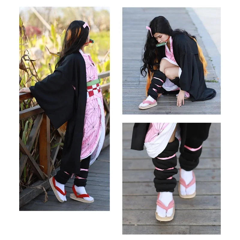 Anime Cosplay Tanjirou Kamado Nezuko Geta Clogs Demon Slayer:Kimetsu No Yaiba Sandals Shoes Agatsuma Zenitsu Flip Flop