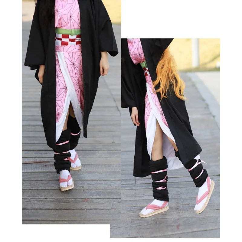 Anime Cosplay Tanjirou Kamado Nezuko Geta Clogs Demon Slayer:Kimetsu No Yaiba Sandals Shoes Agatsuma Zenitsu Flip Flop