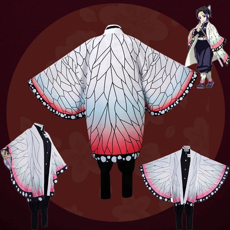 Anime Demon Slayer Cosplay Costume Kochou Shinobu Wig Kimono Uniform Kimetsu No Yaiba Haori Cloak Suits Party For Child Adult - Macchar Cosplay Catalogue -
