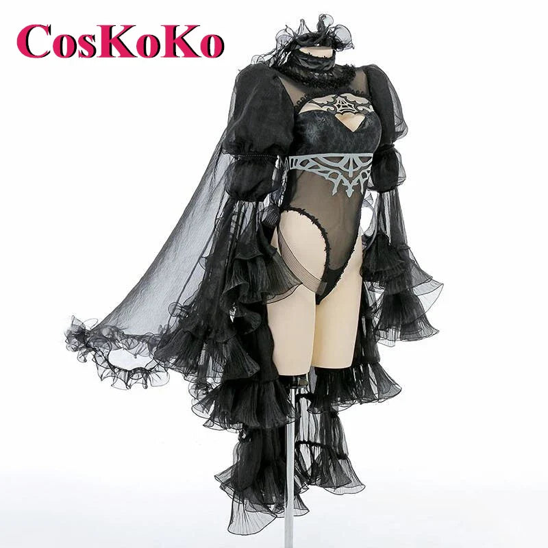 CosKoKo 2B Cosplay Anime Game NieR: Automata Costume Gorgeous Sweet Black And White Wedding Dress Women Party Role Play