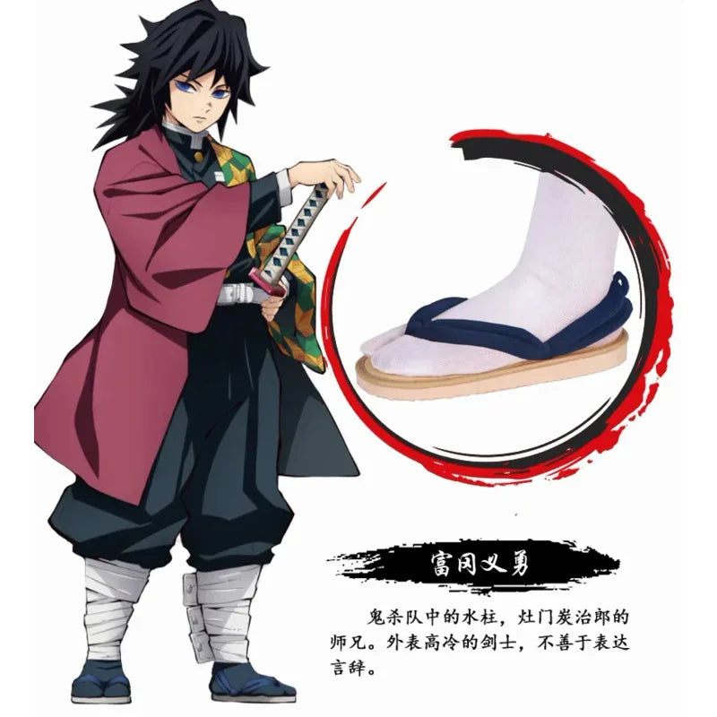EUR Size Demon Slayer Cosplay Shoes Kimetsu No Yaiba Kamado Tanjirou Clogs Sandals Kamado Nezuko Geta Kochou Shinobu