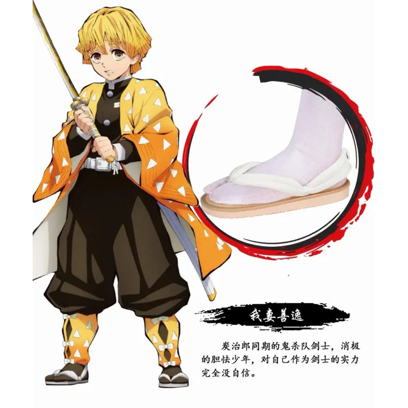 EUR Size Demon Slayer Cosplay Shoes Kimetsu No Yaiba Kamado Tanjirou Clogs Sandals Kamado Nezuko Geta Kochou Shinobu