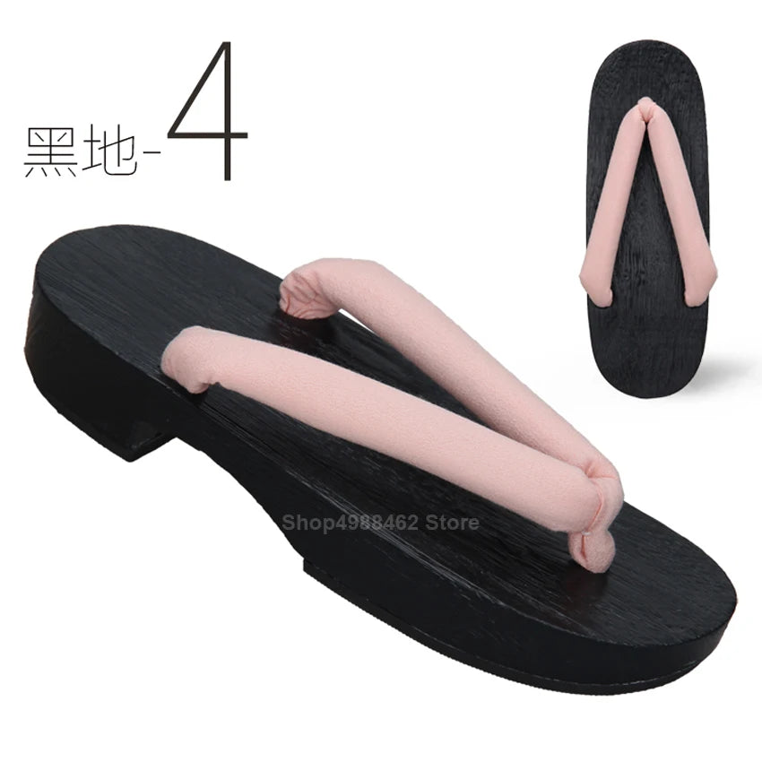 Japanese Geta Clogs Kamado Tanjirou Halloween Anime Demon Slayer:kimetsu No Yaiba Cosplay Slippers Samurai Wooden Sandals Shoes - Macchar Cosplay Catalogue -