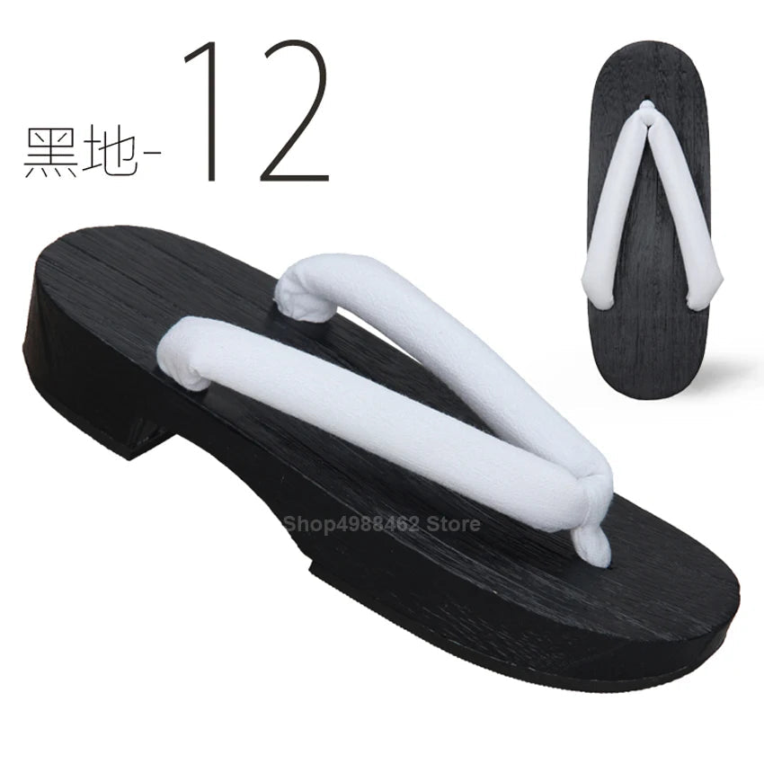 Japanese Geta Clogs Kamado Tanjirou Halloween Anime Demon Slayer:kimetsu No Yaiba Cosplay Slippers Samurai Wooden Sandals Shoes - Macchar Cosplay Catalogue -