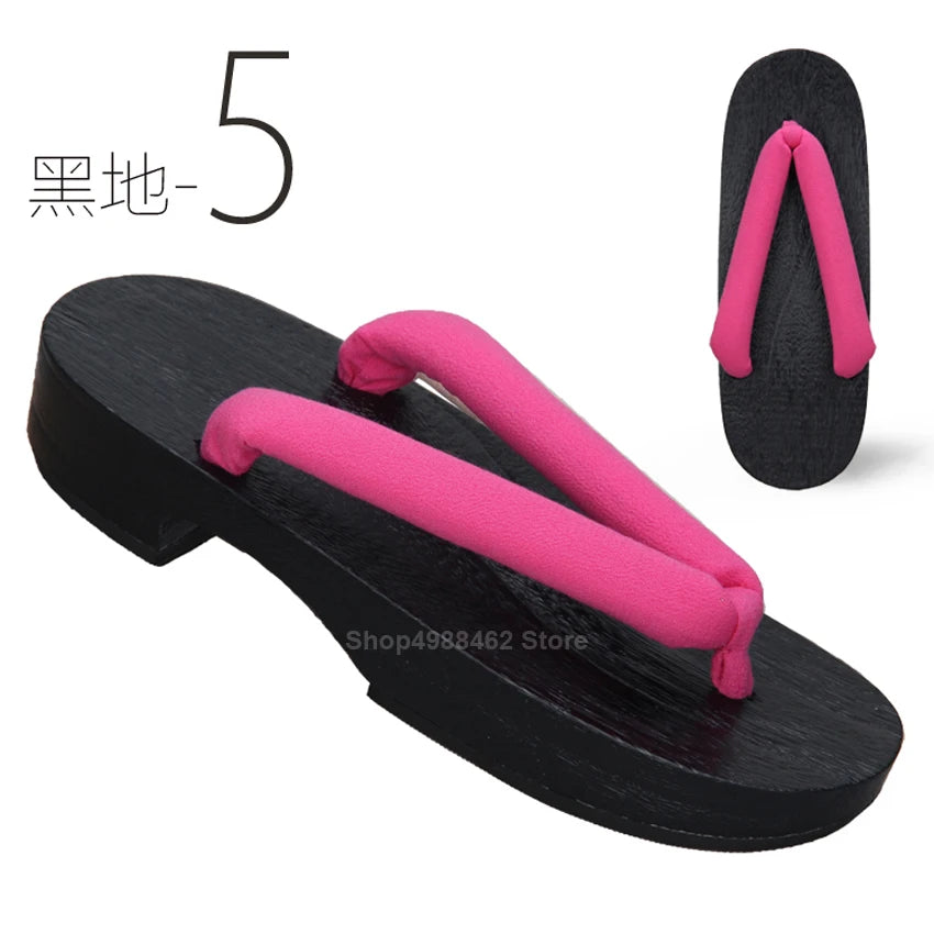 Japanese Geta Clogs Kamado Tanjirou Halloween Anime Demon Slayer:kimetsu No Yaiba Cosplay Slippers Samurai Wooden Sandals Shoes - Macchar Cosplay Catalogue -