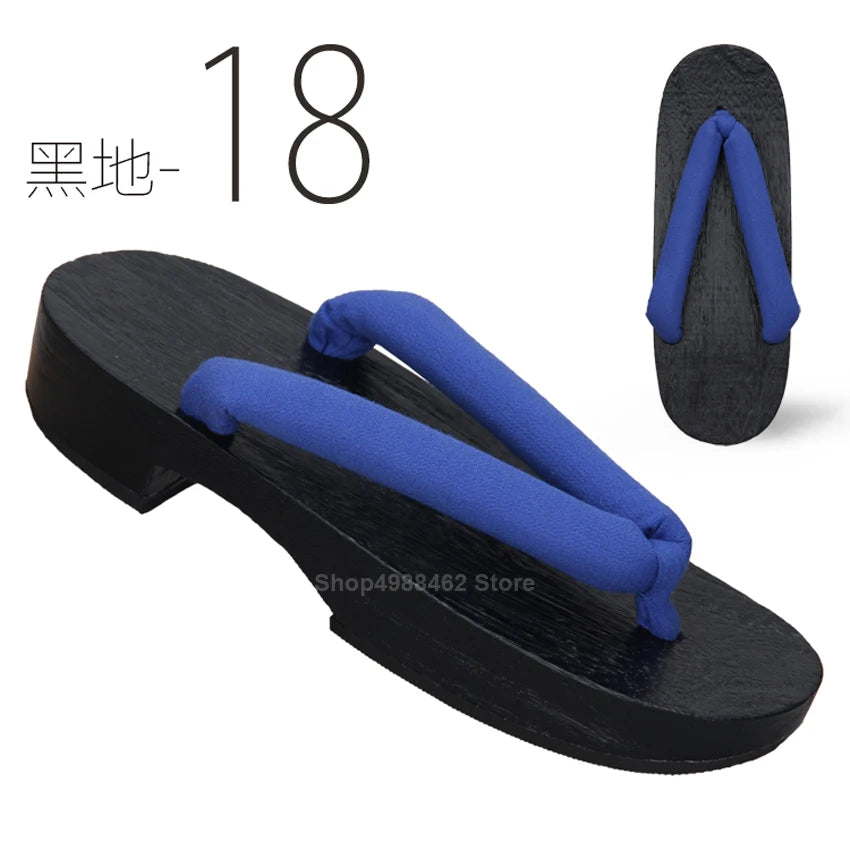Japanese Geta Clogs Kamado Tanjirou Halloween Anime Demon Slayer:kimetsu No Yaiba Cosplay Slippers Samurai Wooden Sandals Shoes - Macchar Cosplay Catalogue -