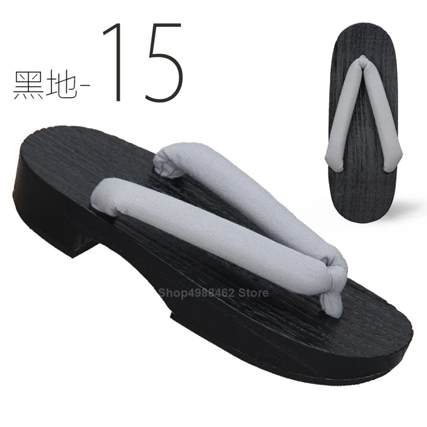 Japanese Geta Clogs Kamado Tanjirou Halloween Anime Demon Slayer:kimetsu No Yaiba Cosplay Slippers Samurai Wooden Sandals Shoes - Macchar Cosplay Catalogue -
