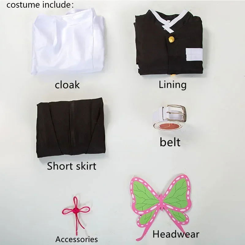 Kanao Tsuyuri Cosplay Costume Wig Anime Kimetsu Cosplay Halloween Party Outfit for Women Girls - Macchar Cosplay Catalogue -