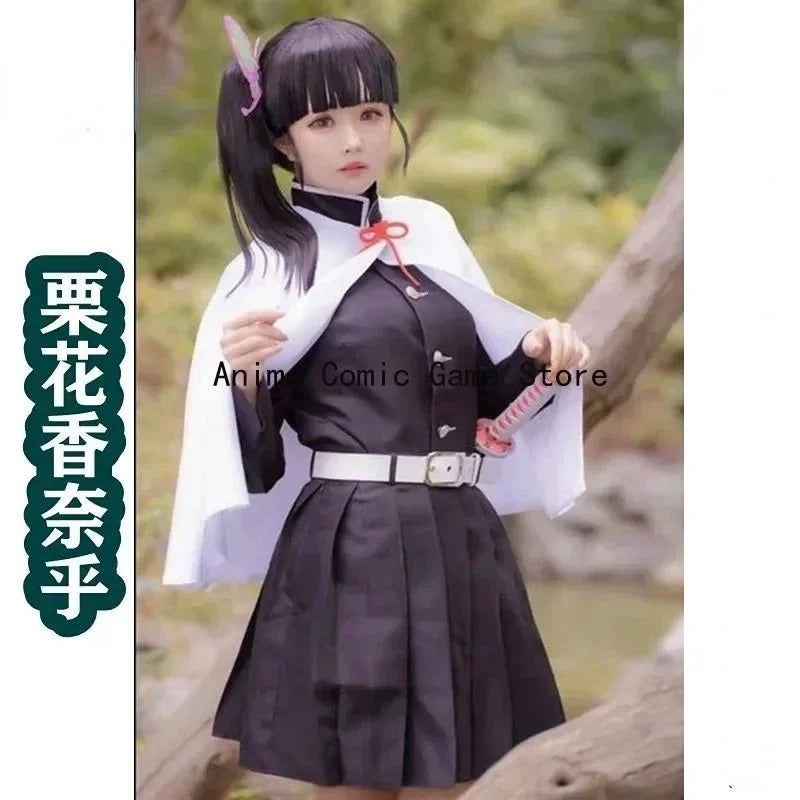 Kanao Tsuyuri Cosplay Costume Wig Anime Kimetsu Cosplay Halloween Party Outfit for Women Girls - Macchar Cosplay Catalogue -
