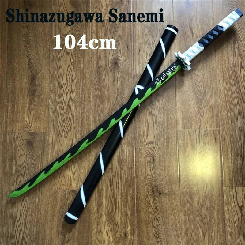 104cm Sword Weapon Demon Slayer Tomioka Giyuu Sowrd Cosplay 1:1 Anime Ninja Knife PU Prop Model Decor