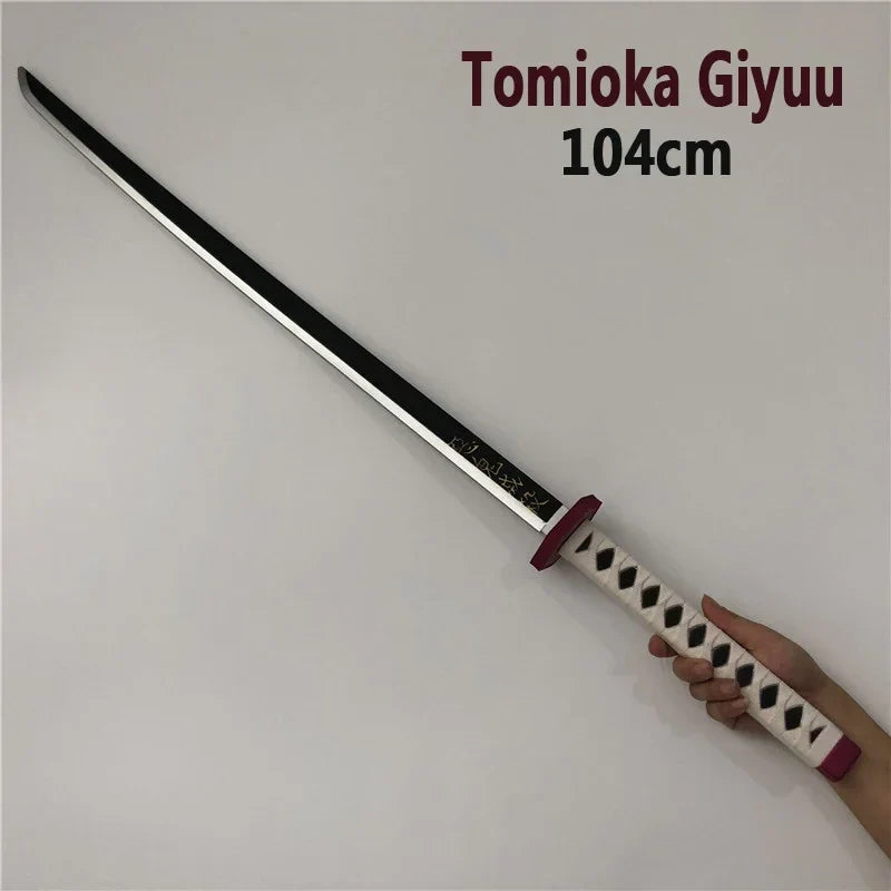 104cm Sword Weapon Demon Slayer Tomioka Giyuu Sowrd Cosplay 1:1 Anime Ninja Knife PU Prop Model Decor | Macchar Cosplay Catalogue