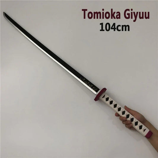 104cm Sword Weapon Demon Slayer Tomioka Giyuu Sowrd Cosplay 1:1 Anime Ninja Knife PU Prop Model Decor | Macchar Cosplay Catalogue
