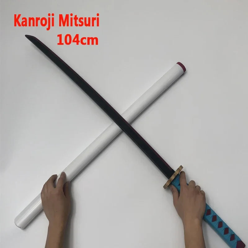 104cm Tomioka Giyuu katana 1:1 Demon Slayer Cosplay Sword Anime Ninja Knife Kimetsu no Yaiba Sword Weapon PU Prop Model