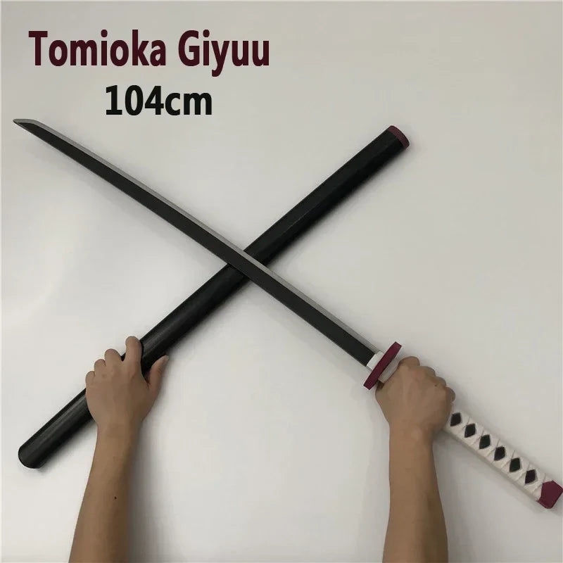 104cm Tomioka Giyuu katana 1:1 Demon Slayer Cosplay Sword Anime Ninja Knife Kimetsu no Yaiba Sword Weapon PU Prop Model