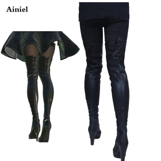 Ainiel  NieR: Automata YoRHa No.2 Type B Cosplay Shoes 2B Cosplay Boots for Women Girl Halloween High Heels Shoes Custom made | Macchar Cosplay Catalogue