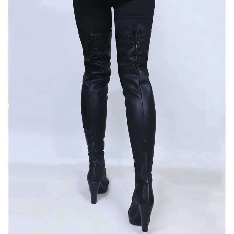 Ainiel NieR: Automata YoRHa No.2 Type B Cosplay Shoes 2B Cosplay Boots for Women Girl Halloween High Heels Shoes Custom