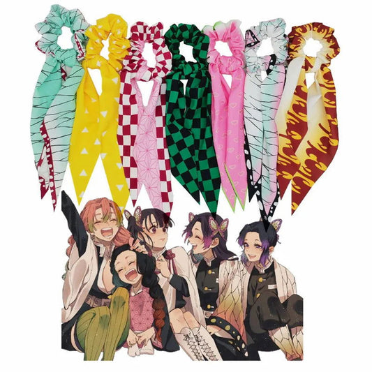 Anime Demon Slayer Kimetsu No Yaiba Cosplay Large Intestine Hair Band Ribbon Scarf Headdress Christmas Birthday Present | Macchar Cosplay Catalogue