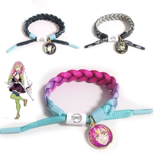 Anime Demon Slayer kimetsu no yaiba Kanroji Mitsuri Kisatsutai Cosplay Hand Knitting Bracelet Couple Accessories Holiday Gifts | Macchar Cosplay Catalogue
