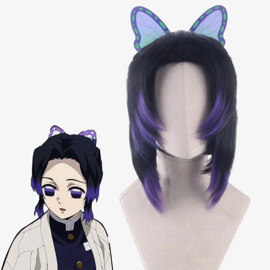 Anime Demon Slayer Kochou Shinobu Cosplay Wig Headwear Cos Props Accessories Purple Gradient Hair Wigs | Macchar Cosplay Catalogue
